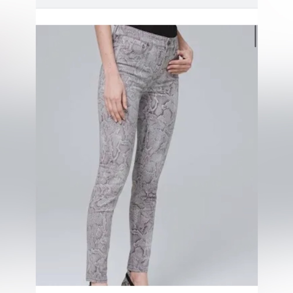 NWT White House black market Sculpt High-Rise Snake-Print Skinny Sz 6